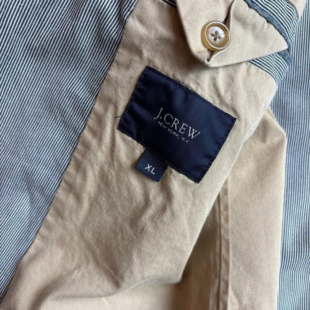 🤵 J.Crew Men's Pinstripe Blazer | Size XL | Gray & White